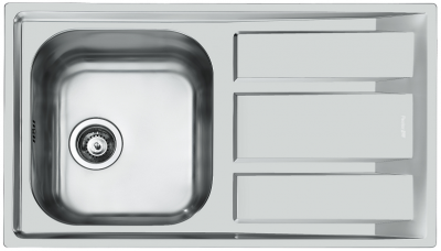 Foster Marine RVS 316 omkeerbare spoelbak met afdruipgedeelte 86x50cm opbouw 1208953725.