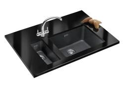 Franke Sirius 2 S2D 610.50 műanyag fekete mosogató 56x53cm felületre szerelhető csaplyukkal 114.0271.940