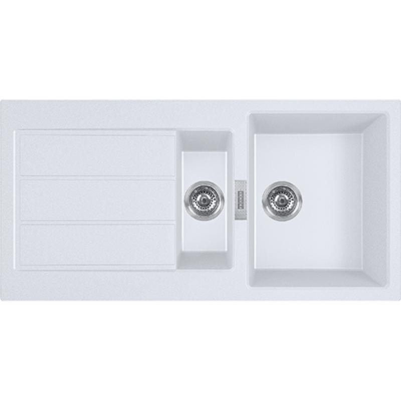 Franke Sirius 2 S2D 651 műanyag 1,5 másfél mosogató afdruip fehér felépítés 100x50 143.0634.555