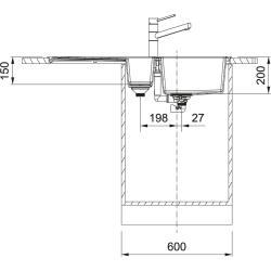 Franke Sirius 2 S2D 651 fekete műanyag 1,5 másfél mosogató csepegtető felépítéssel 100x50 143.0634.554