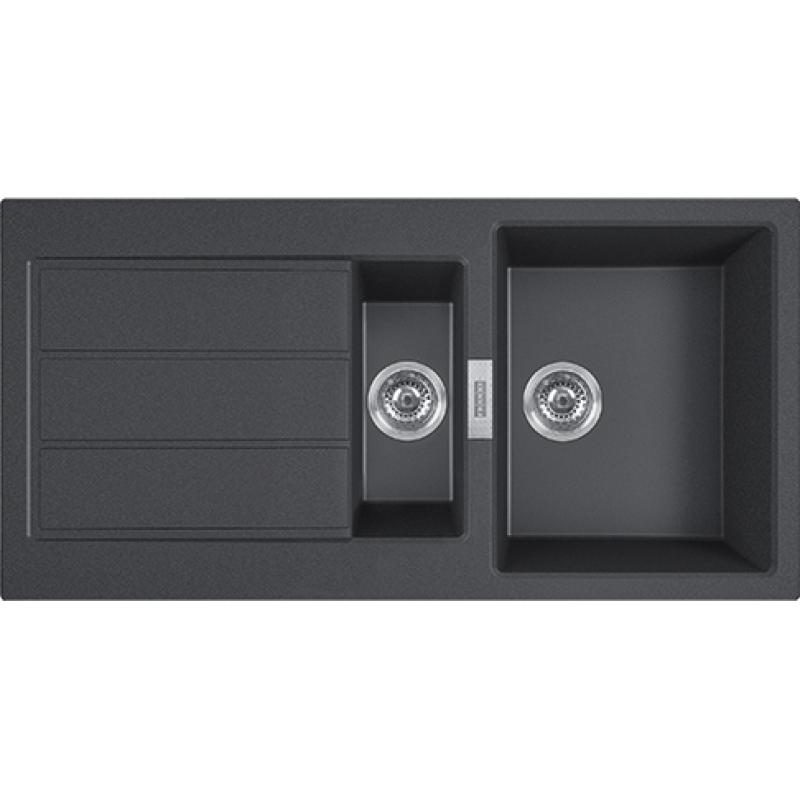 Franke Sirius 2 S2D 651 fekete műanyag 1,5 másfél mosogató csepegtető felépítéssel 100x50 143.0634.554