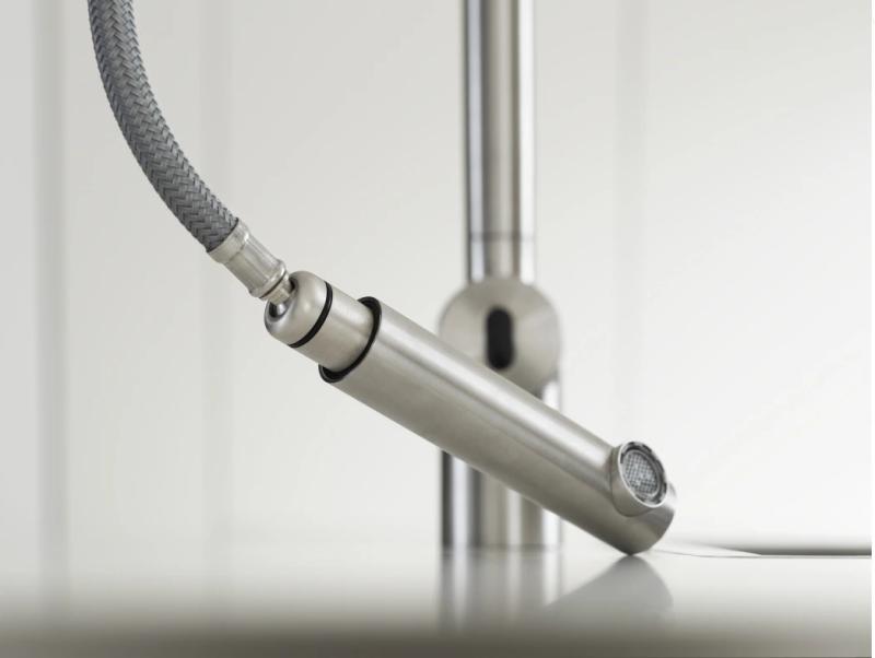 Franke szálcsiszolt rozsdamentes acél szenzoros konyhai csaptelep Atlas Neo kihúzható kifolyóval inox 115.0625.523