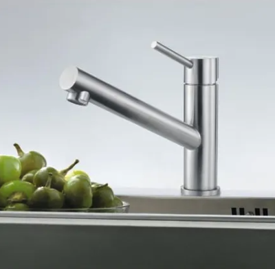 Franke Orbit masszív rozsdamentes acél alacsony konyhai csaptelep forgatható kifolyóval inox 115.0569.290