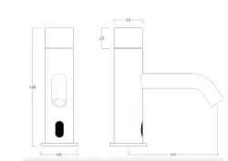 Waterevolution Flow elektronische wastafelkraan infraroodsensor op batterijen Gun Metal T110GME
