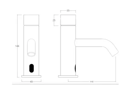 Waterevolution Flow elektronikus mosdócsap infravörös, 230 V, PVD réz T110EECPE