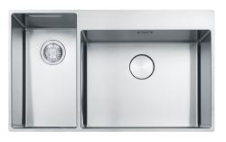 Franke Box Center BWX220-54-27 rozsdamentes acél mosogató jobb oldali vágódeszkával, késkészlettel és drótkosárral 86x51cm 127.0587.644