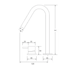 Waterevolution Flow 2-lyukú mosdócsaptelep króm magas V 120 mm kifolyó T1122V01