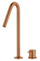 Waterevolution Flow 2-hole sink faucet PVD brushed copper with high V-Shaped 227mm spout T1122VCPE