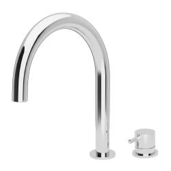 Waterevolution Flow 2-hole basin mixer chrome with low U 113mm spout T1121U01