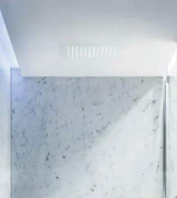 SB Rubinetterie mat fehér corian solid surface beépíthető négyzet alakú esőzuhany mennyezeti zuhanyfej 50cm 1208954084