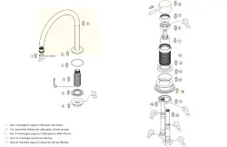 Waterevolution Flow 2-lyukú mosdócsaptelep PVD Gun Metal magas U 200mm kifolyóval T1122UGME