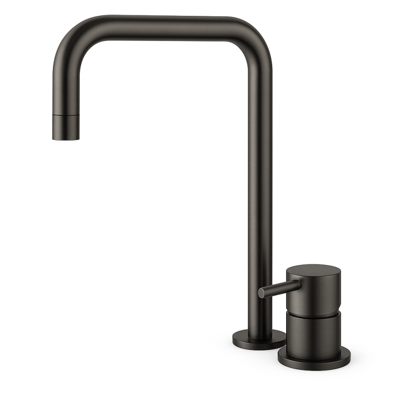 Waterevolution Flow 2-lyukú mosdócsaptelep magas kifolyóval 222 PVD Gun Metal T122HGME