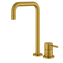 Waterevolution Flow 2-lyukas mosdócsaptelep Magas kifolyó 222 csiszolt sárgaréz T122HLE