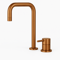 Waterevolution Flow 2-lyukú mosdócsaptelep magas kifolyóval 222 PVD Csiszolt Réz T122HCPE
