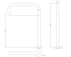 Waterevolution Flow 2-lyukú mosdócsaptelep magas kifolyóval 222 PVD Csiszolt Réz T122HCPE