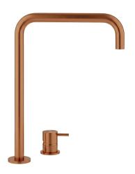 Waterevolution Flow 2-hole sink faucet with high spout 222 PVD Brushed Copper T122HCPE