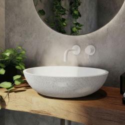 Waterevolution Flow ingebouwde wastafelkraan wit uitloop 10cm T116BBR-10