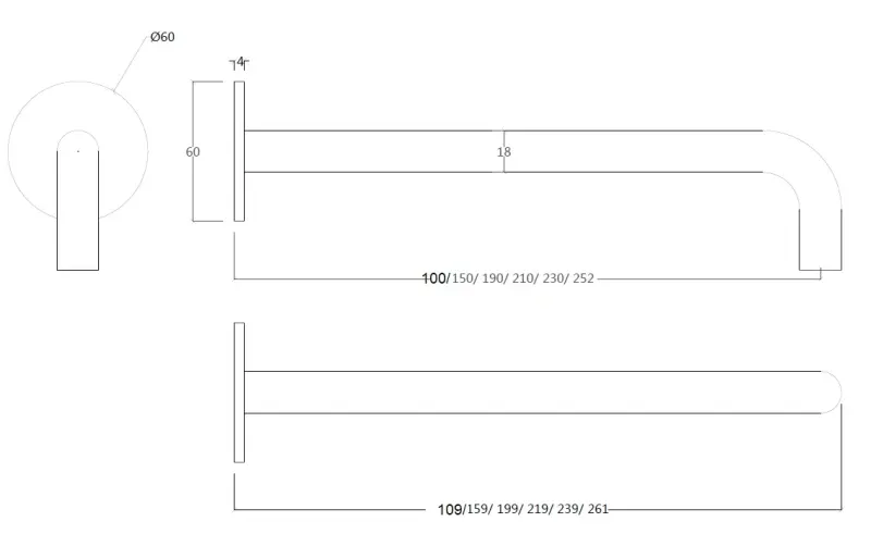 Waterevolution Flow beépíthető mosdócsap PVD Gun Metal, 10 cm-es kifolyóval T116BME-10