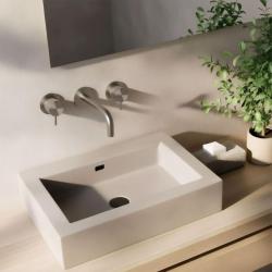Waterevolution Flow 3 lyukú beépíthető mosdócsap Teljesen rozsdamentes acélból, 10 cm-es kifolyóval T1163FIE-10