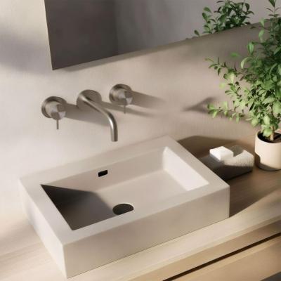 Waterevolution Flow 3 lyukú beépíthető mosdócsap Teljesen rozsdamentes acélból, 10 cm-es kifolyóval T1163FIE-10
