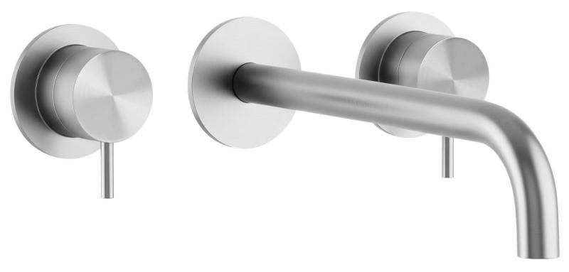 Waterevolution Flow 3 lyukú beépíthető mosdócsap Teljesen rozsdamentes acélból, 15 cm-es kifolyóval T1163FIE-15