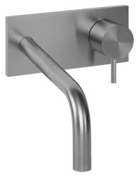 Waterevolution Flow beépíthető mosdócsaptelep fedőlappal, teljes egészében rozsdamentes acélból, 15 cm-es kifolyóval T1161BIE-15