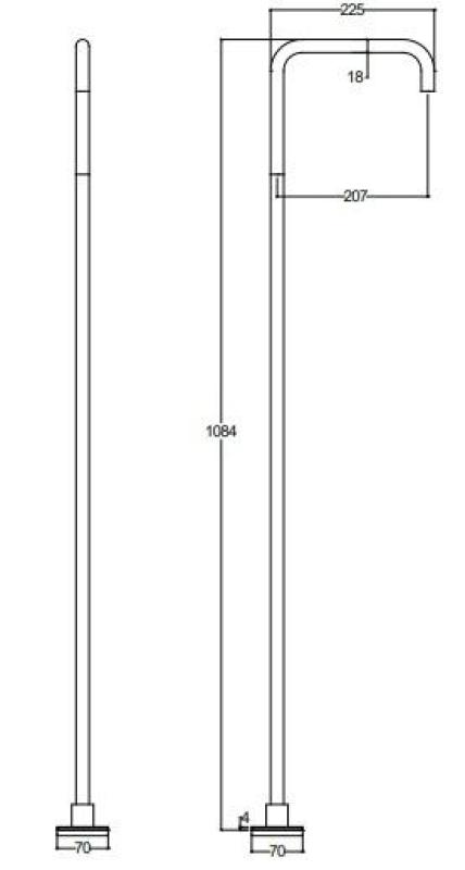 Waterevolution Flow szabadon álló mosdócsaptelep kifolyó PVD csiszolt réz T1.676.CP.E