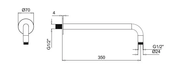 SB Round Douche Set mat zwart inbouw compleet
