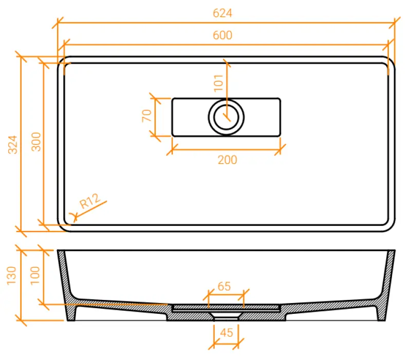 Solid-S City Felépíthető mosdó, matt fehér, 62x32 cm, rejtett lefolyóval 1208954250
