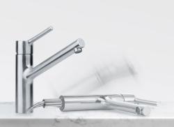 Franke Taros Neo masszív rozsdamentes acél alacsony konyhai csaptelep forgatható kifolyóval inox 115.0596.320