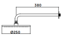 Waterevolution Flow hoofddouche 250mm met muuraansluiting PVD Koper T164125CPE.