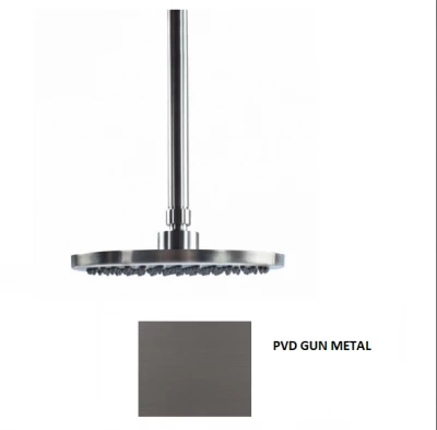 Waterevolution Flow fejzuhany 250 mm mennyezeti csatlakozással PVD Gun Metal T164225GME