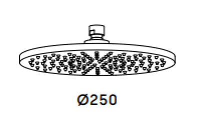 Waterevolution Flow főzuhany 250 mm Króm T16432501