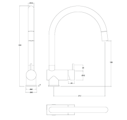 Waterevolution Flow keukenkraan geborsteld messing met uittrekbare uitloop T155LE
