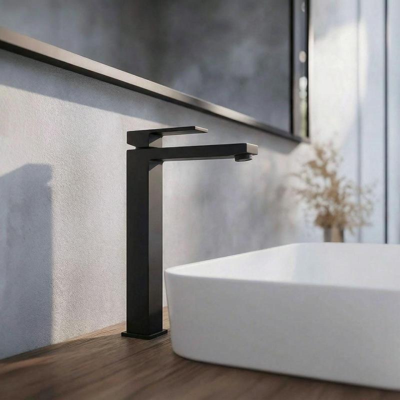 PB Kiki 1-lyukas magas mosdócsaptelep mosdókagylókhoz matt fekete