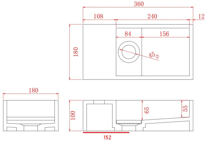 Solid-S Marble solid surface mosdókagyló B36xD18xH10cm márvány matt fekete balra csapfurat nélkül 1208954636
