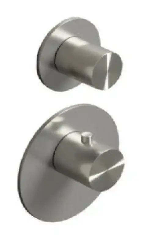SB 316 AESTHETICS Ronde Inbouwthermostaatkraan met 1 uitgang / stopkraan PVD geborsteld koper 1208954894