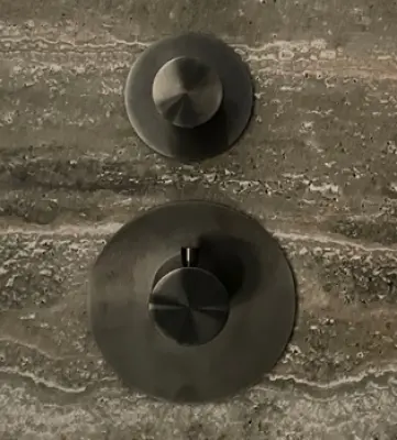 SB 316 AESTHETICS Ronde inbouwthermostaatkraan met 1 uitgang / stopkraan PVD geborsteld gepolijst gun metal 1208954896