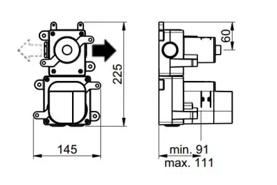 SB 316 AESTHETICS Ronde inbouwthermostaatkraan met 1 uitgang / stopkraan PVD geborsteld gepolijst gun metal 1208954896