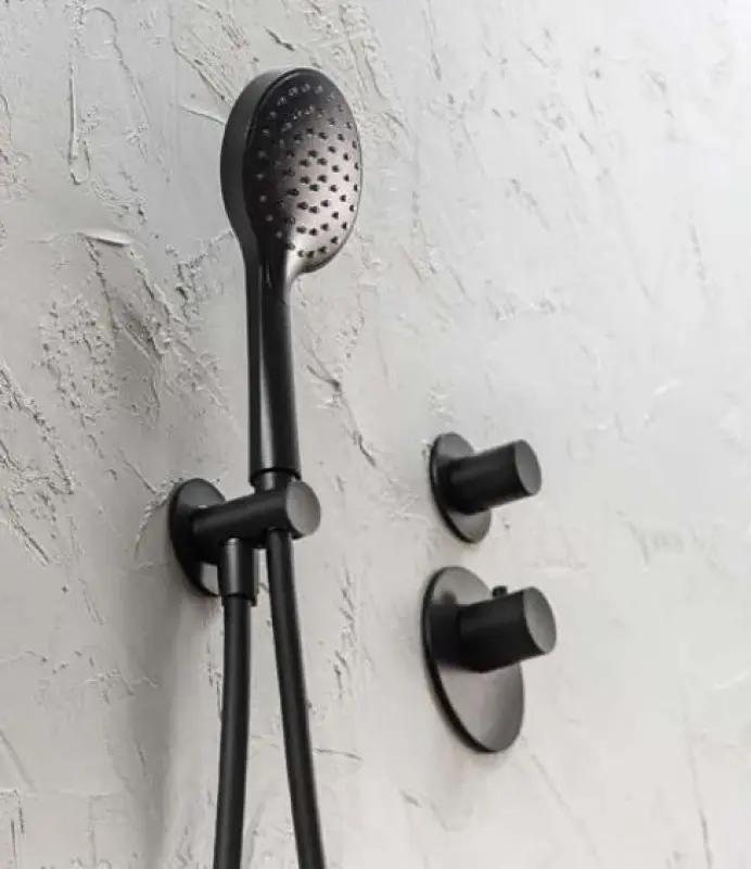 SB AESTHETICS Round Beépíthető termosztátos csaptelep 1 kimenettel / elzárócsap matt fekete 1208954898