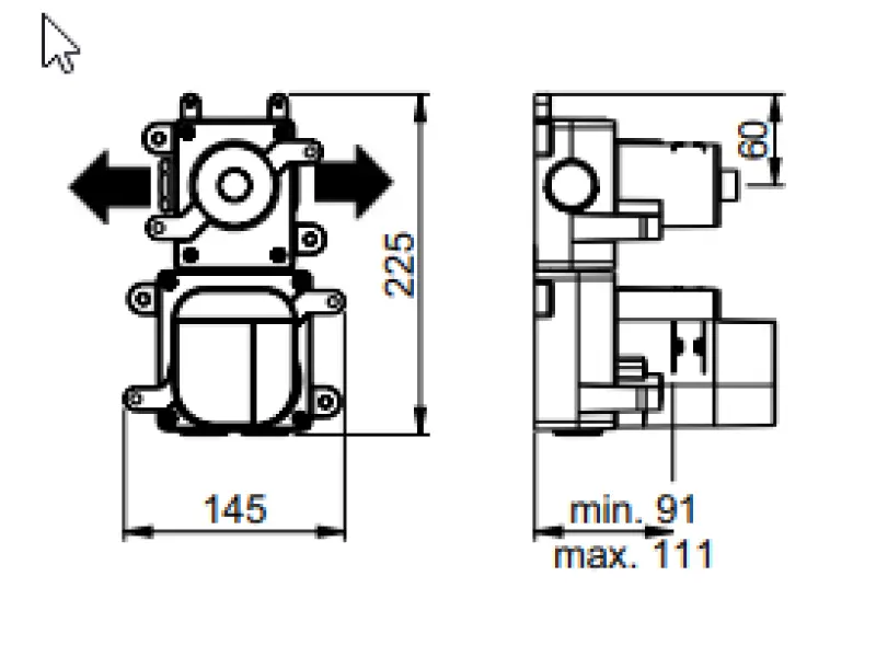 SB 316 ESZTÉTIKA Roundsüllyesztett termosztát csaptelep 2 kimenettel / elzáró-váltószelep PVD arany szálcsiszolt 1208954908