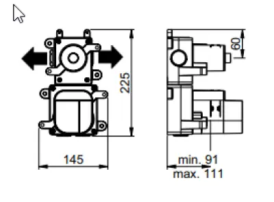 SB 316 AESTHETICS Inbouwthermostaatkraan met 2 uitgangen / omstel-stopkraan PVD geborsteld gun metal 1208954918