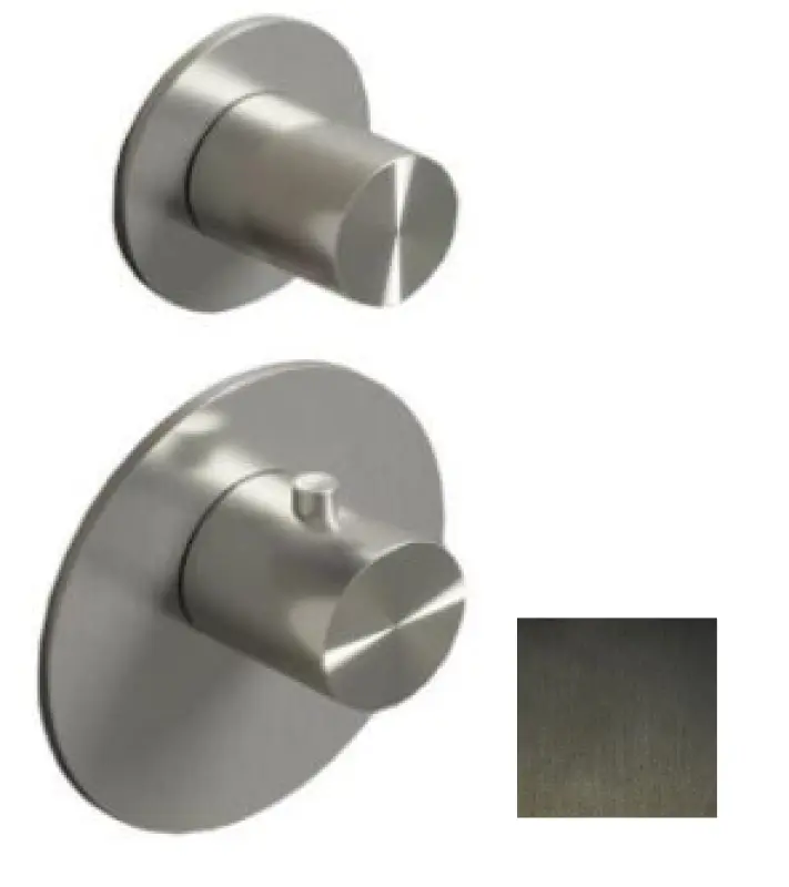 SB 316 AESTHETICS Inbouwthermostaatkraan met 2 uitgangen / omstel-stopkraan PVD geborsteld gun metal 1208954918