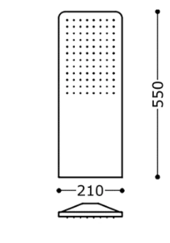 Tres Falon Főzuhany 21x55 cm Kerek Sarkok Matt Fehér 29990307BM