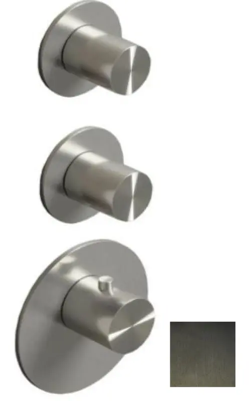 SB 316 AESTHETICS Inbouw-thermostaatkraan met 4 uitgangen / 2x stop-omstelkraan PVD gun metal geborsteld 1208954959