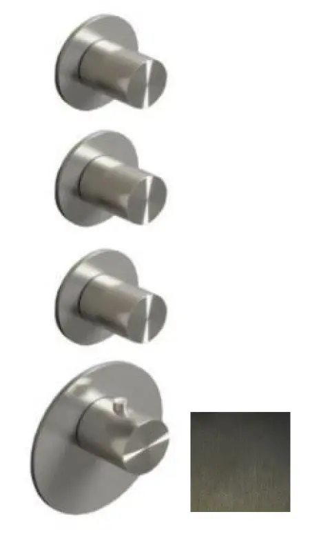 SB 316 AESTHETICS Round Beépített termosztátos csaptelep 3 kimenettel/ 3x elzárócsap PVD gun metal szálcsiszolt 1208954967