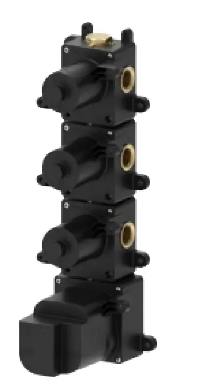 SB AESTHETICS Ronde Inbouw thermostaatkraan met 3 uitgangen/ 3x stopkraan chroom 1208954968