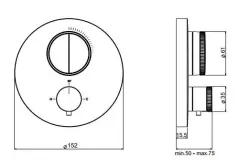 SB Push Round Beépíthető termosztátos csaptelep nyomógombos átváltóval és térfogat-szabályozóval matt fehér 1208955067