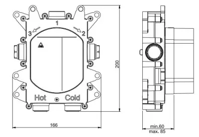 SB Universale Round Beépíthető termosztátos csaptelep 2 kimenettel, PVD réz 1208955166
