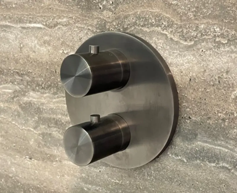 SB Universale Round Inbouw termosztátos csaptelep 2 kimenettel PVD gun metal 1208955168